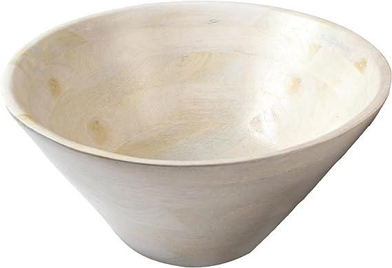 White Oil Stain Bowl-Mango Wood- 12"x5"