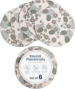 Green Kiwi Braided Cotton Placemat Set of 6