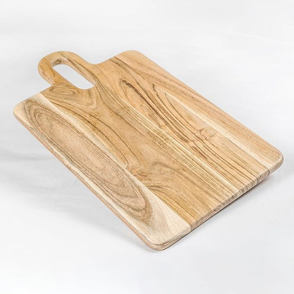 Wood Serving Board - Long Groove Acacia Rectangle 17"x10 - Fine Living Co