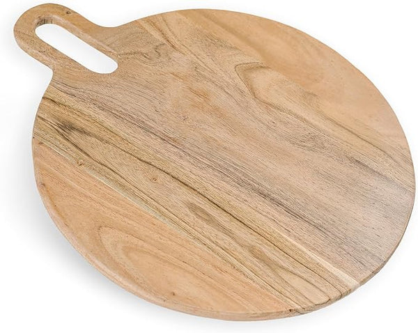 Long Groove Acacia Round Board - 18"x15"