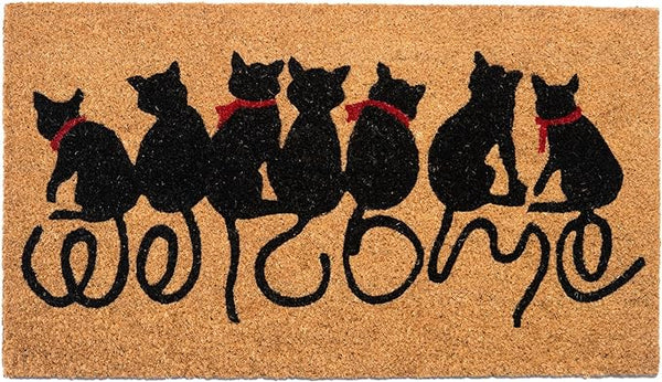 Cute Coir Mat Cats Welcome Door 17X30" (43x76cm) Large - Fine Living Co