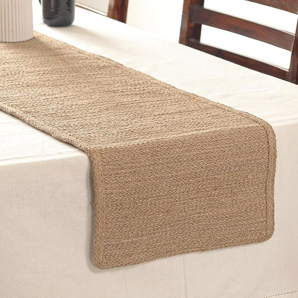 Jute Table Runner 14x72 Inch – Reversible Rustic Farmhouse Burlap Dining Décor