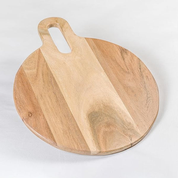 Wood Serving Board with Long Groove – Acacia Round 15"x12" - Fine Living Co