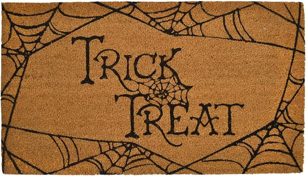 Decorative Halloween Welcome Mat, Trick & Treat, Natural Coco Coir Mats