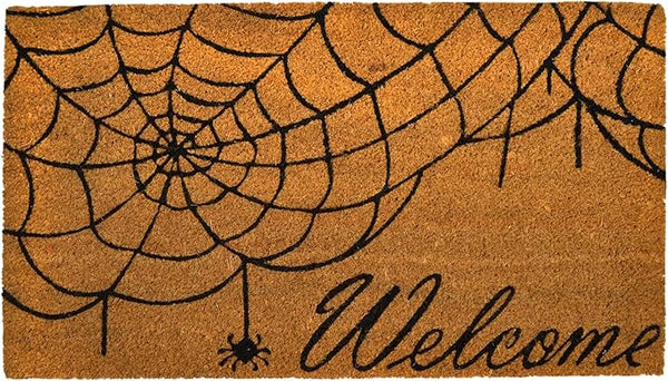 Spider Web Halloween Coir Door Mat for Entryway - Fine Living Co