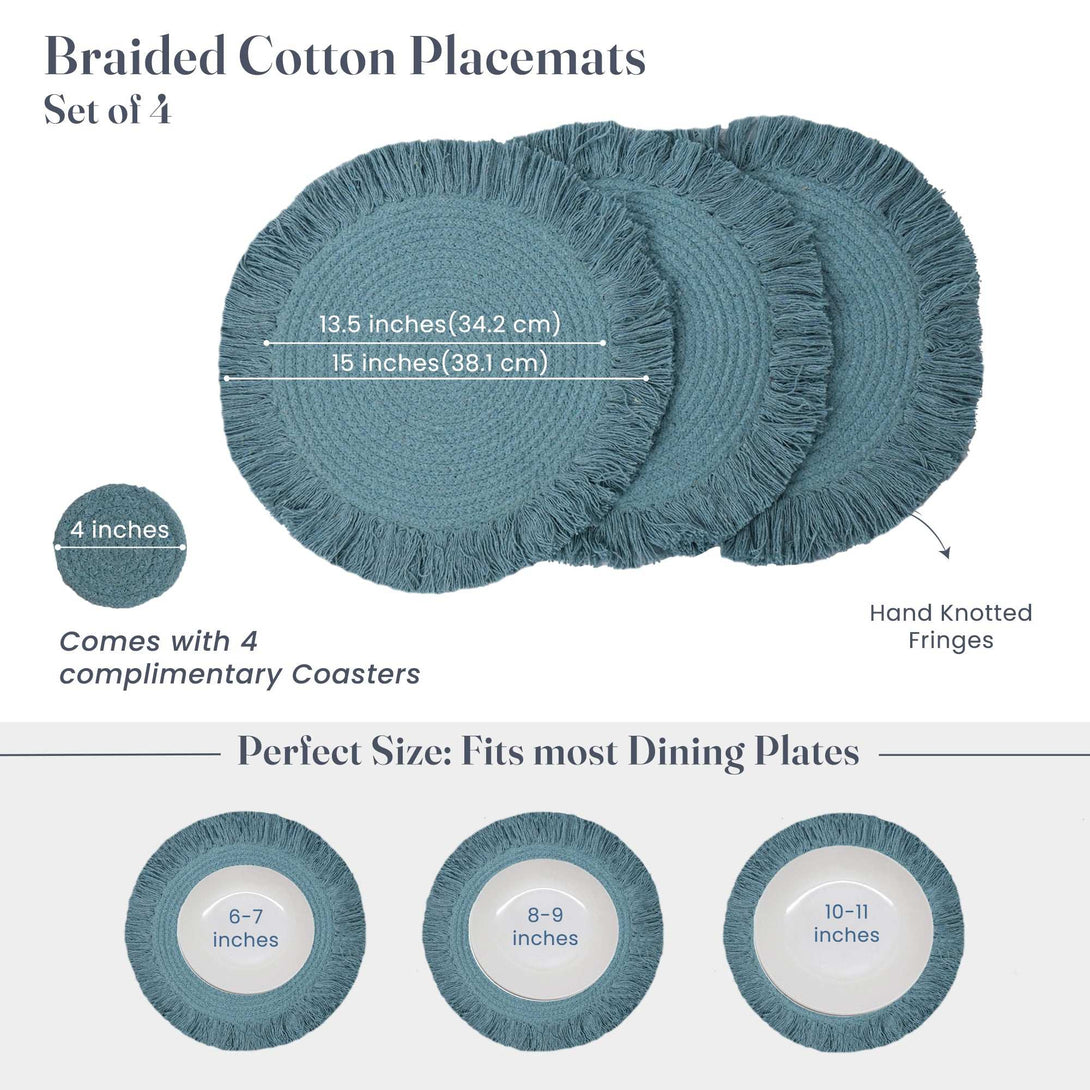 Fine Living Blue Minimal Placemats 4 Pcs.