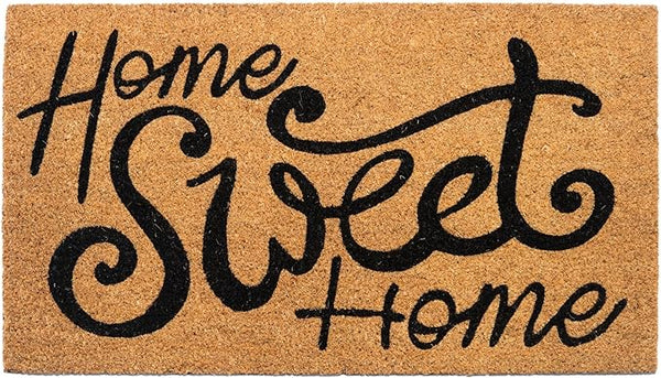 Coir Mats Home Sweet Home Italics -17X30" -Beige/Black