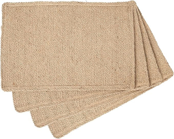 Eco Living Jute Table Placemat, Plain Jute, Set of 4