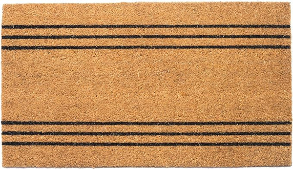 Coir Mats Basic Plain with stripes- 17X30" Beige