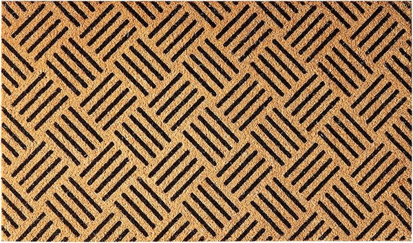 Geometric Coir Welcome Doormat – Non-Slip Indoor/Outdoor Rug