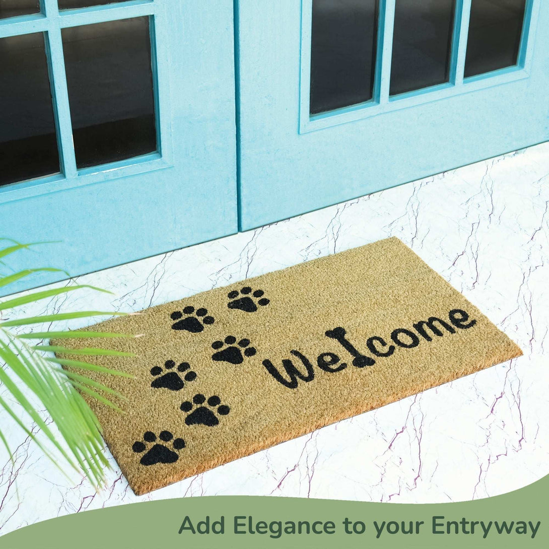 Welcome Coir Door mat Animal Welcome door mat with paws, 17x30"(43x76cm)