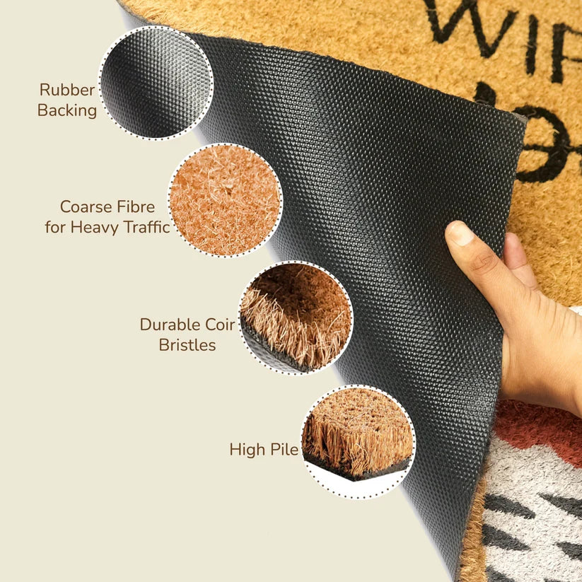 Coir Mats Animals Wipe your paws - 17X30" Multicolor - Fine Living Co