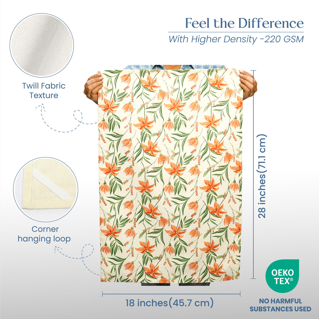 Fine Living Orange/ Green Cotton Kitchen Towels