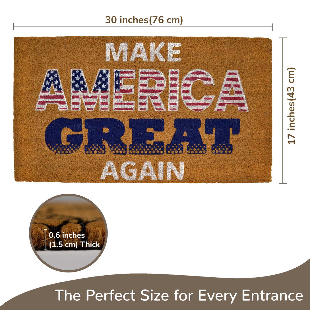 fine living 4th july MAGA coir door mat - America 