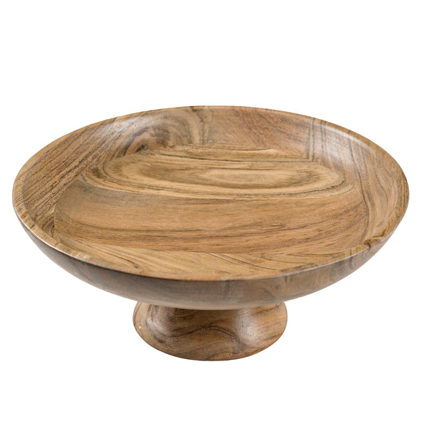 Fruit Bowl Handmade in Acacia wood, Centerpiece -12"x2" -Natural