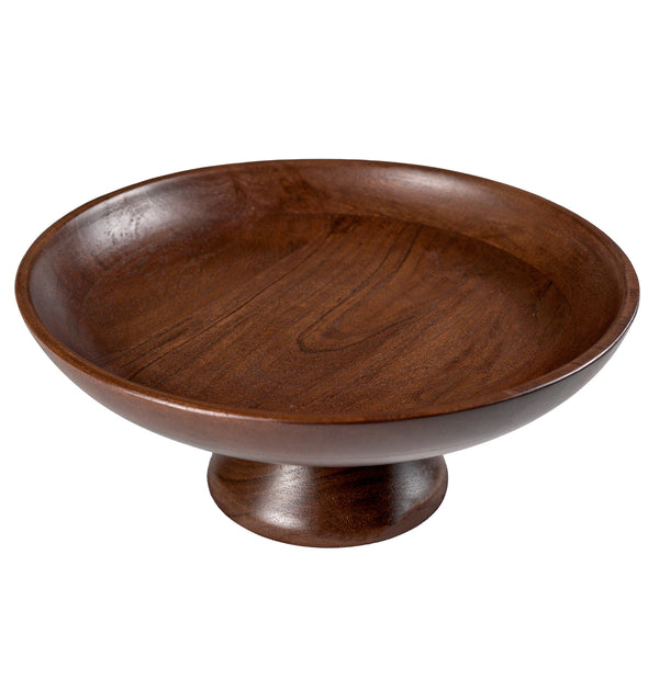 Fruit Bowl Handmade in Acacia wood, Centerpiece -12"x2" -Walnut